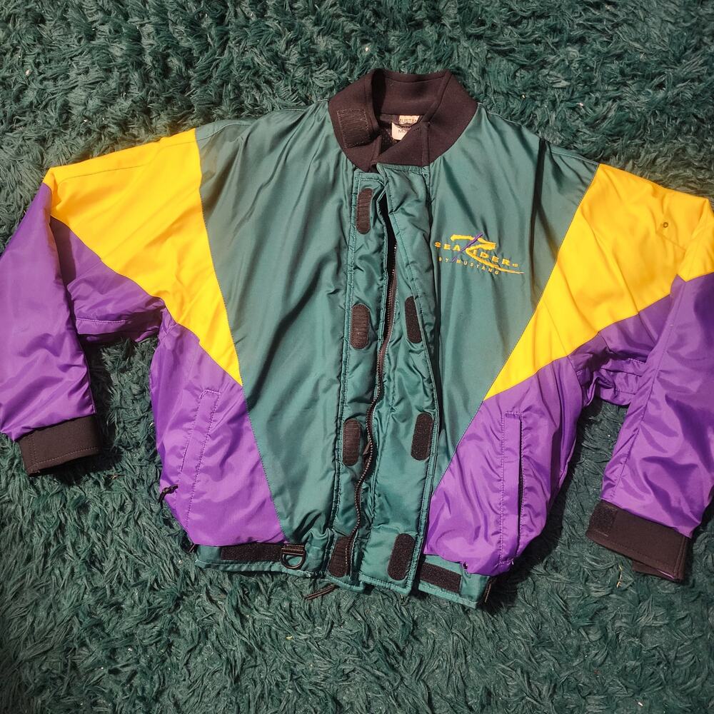 Vintage Mustang Survival MJ6400 Water Sports Jacket Colorblock Large